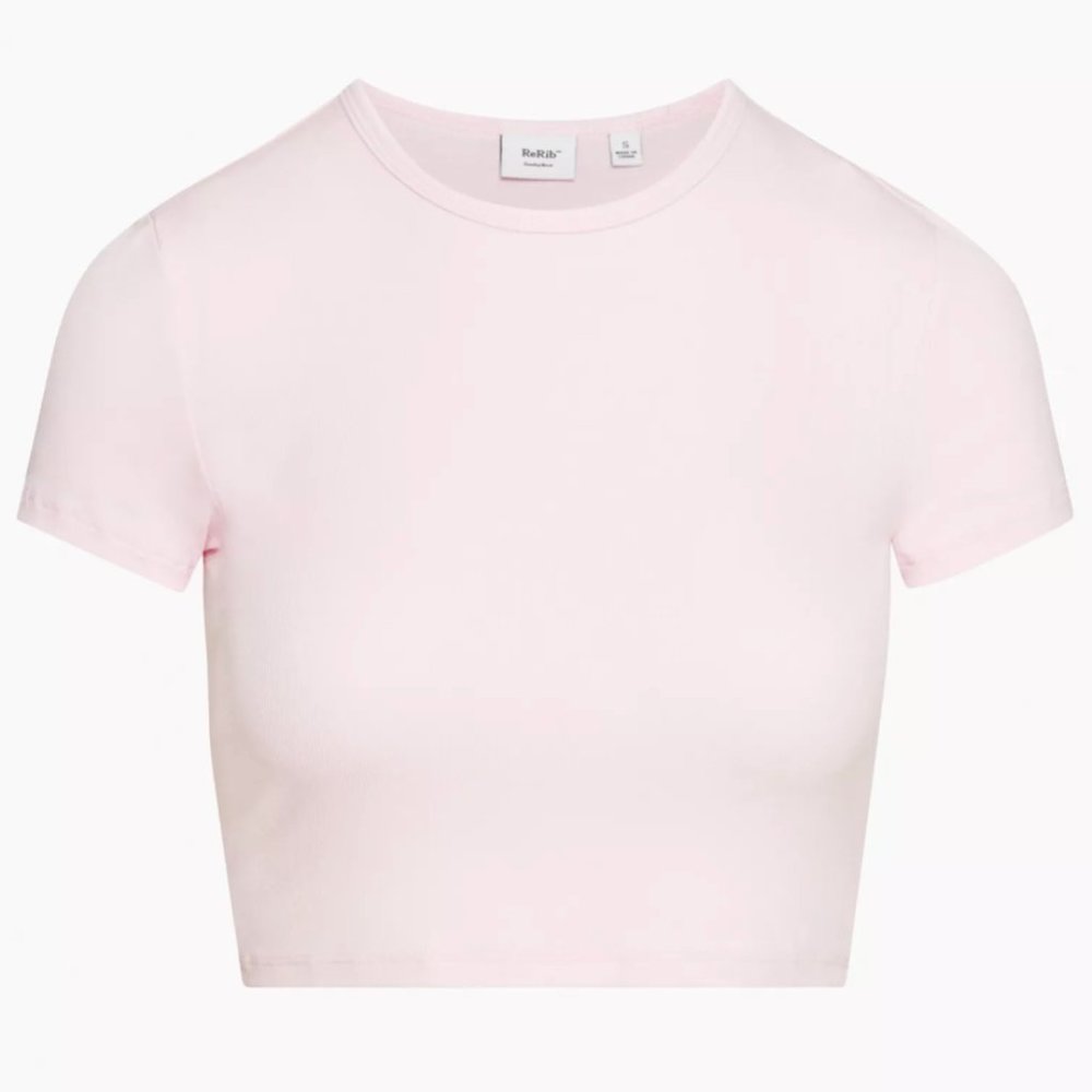 Aritzia Sunday Best Bliss Cropped T-Shirt ( Mochi Pink | S)